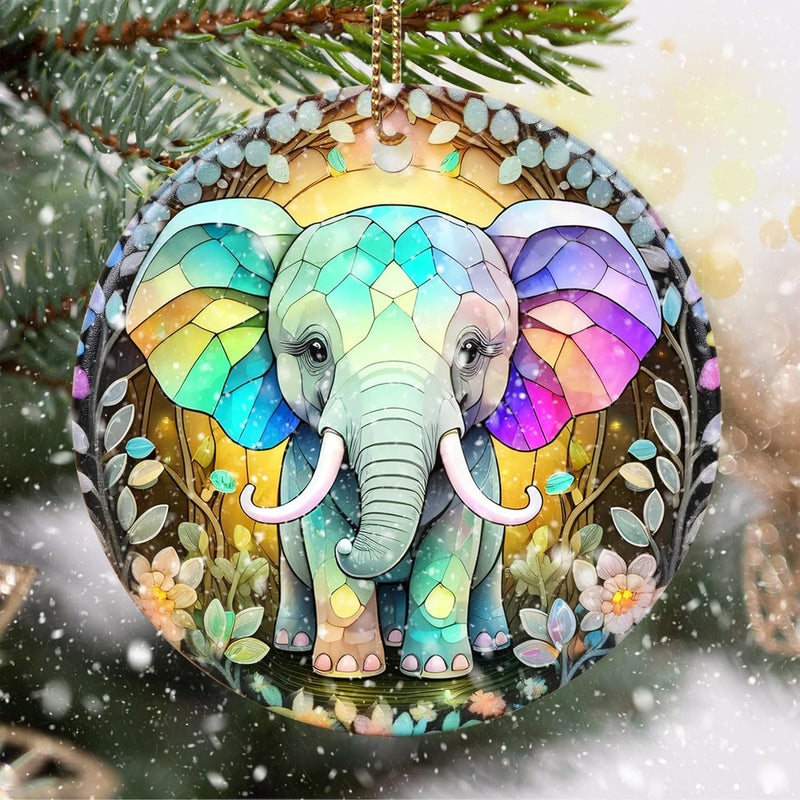 Touber Christmas Ornament, Elephant Christmas Ornaments for Tree, Christmas Tree Decor, Holiday Ornament - Image 1